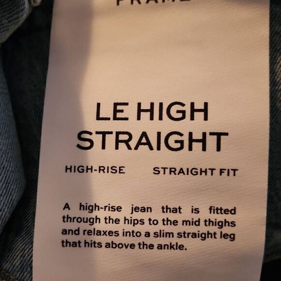 Frame Women's Size 29 / 8 Le High Rise Straight Fit Demarco Rips Blue Jeans - Picture 8 of 8